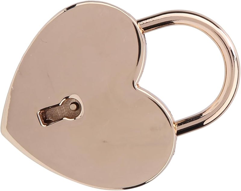 Keenso Heart Lock Metal Padlock With Key For Diary Safe Pink Gold 45x59mm - Image 3